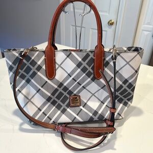 Dooney & Bourke Plaid Satchel with Crossbody Strap